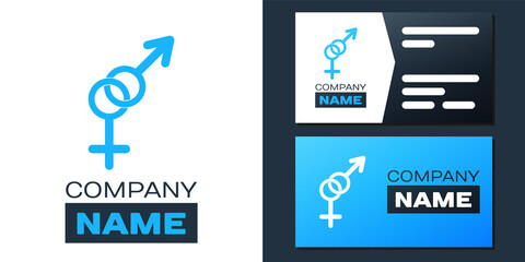 Logotype Gender icon isolated on white background. Symbols of men and women. Sex symbol. Logo design template element. Vector.