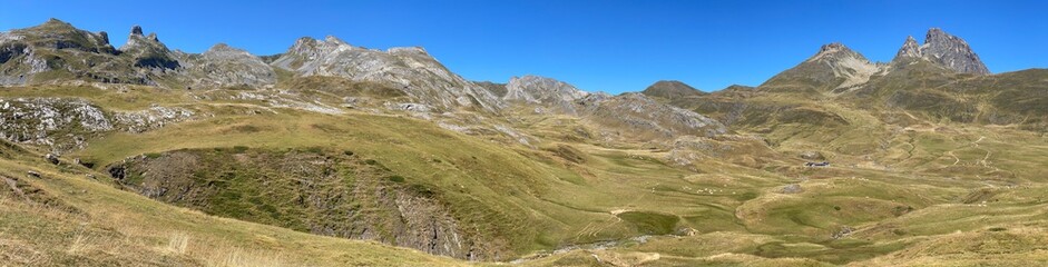 Views of the mountains from the Portalet in Sallent de Gallego, Huesca, Spain