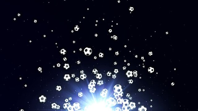 Flying SOCCER BALL Animation Background, Rendering, Loop, 4k
