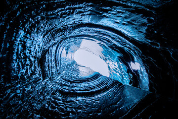 A pic taken in a crevasse on Mýrdalsjokull glacier in South Iceland.