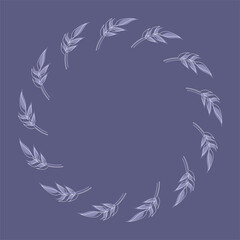 Natural vector frame. Contour linear branch template