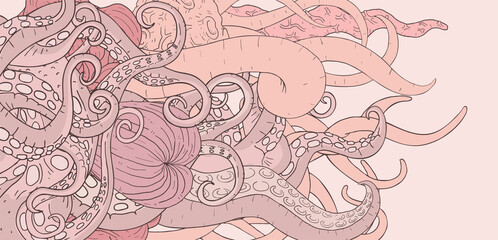 Imaginative mutant tentacles composition