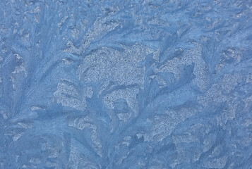 Ice patterns on winter glass