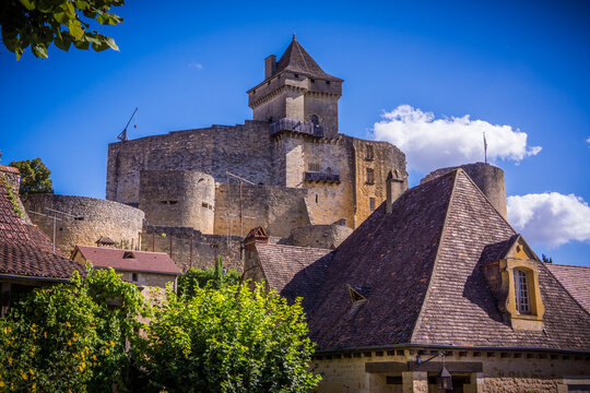 Historic Castle And Roof Tops Of Castlenaud, France