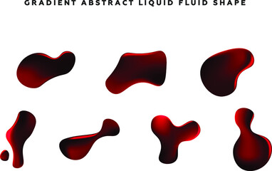 Set Of Holographic Gradient Abstract Liquid Fluid Shapes EPS 10 Vector