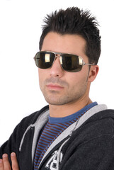 Obraz premium young attractive college boy with his sweatshirt on white background