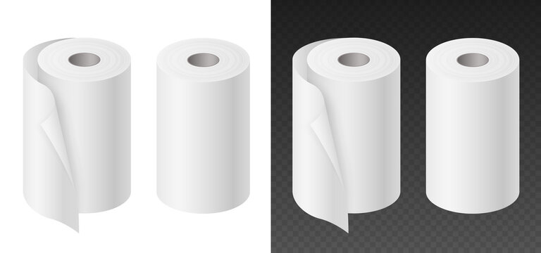 Mockup Paper Kitchen Towel Or Tissue Roll Absorbent. 3D Realistic Mock Up Template