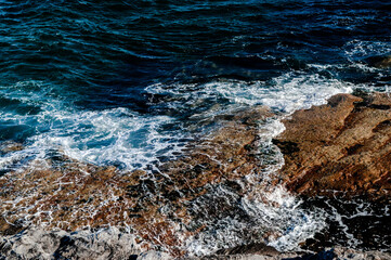 blue waves on the rocks