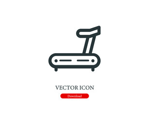 treadmill vector icon.  Editable stroke. Symbol in Line Art Style for Design, Presentation, Website or Apps Elements, Logo. Pixel vector graphics - Vector