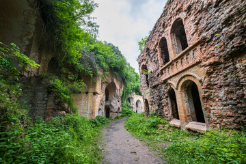 Abandoned Military Tarakaniv Fort (other names - Dubno Fort, New Dubna Fortress) - a defensive structure, an architectural monument of 19th century, Tarakaniv, Rivne region, Ukraine.