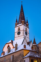 Fototapeta na wymiar Sibiu, Transylvania, Romania, as renovated in 2021