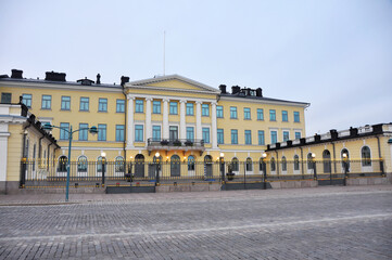 Exterior view of Helsinki's government palace, Finland