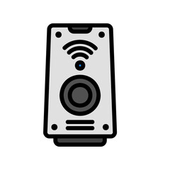 Fototapeta premium Speaker icon vector illustration in filled line style about internet of things for any projects