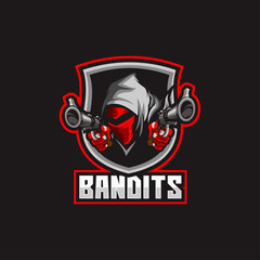 bandit mask gangster head logo