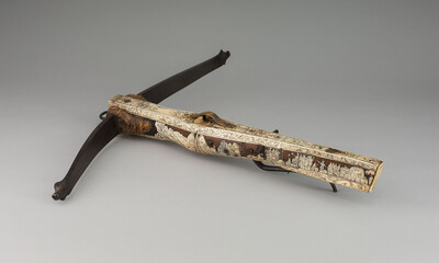 Vintage crossbow on a white background