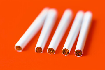 White Toxic Cigarettes at Red . Illegal Tobacco