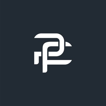 abstract letter pf logo, simple, minimalist