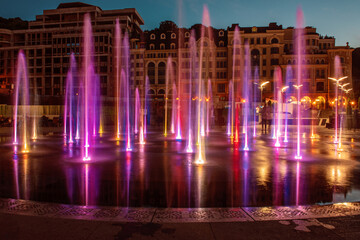 Musical colorful fountain