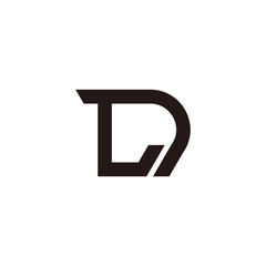 abstract letter ld simple geometric link logo vector