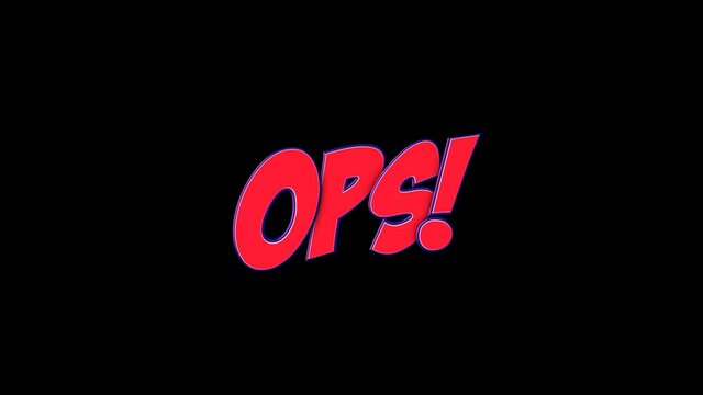 OPS Comic Text Animation, with Alpha Matte, Loop, 4k
