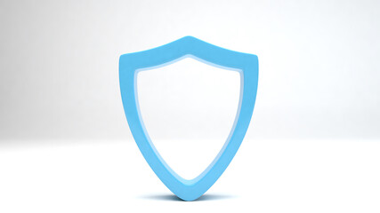 Blue shield 3d symbol of protection, 3d illustration