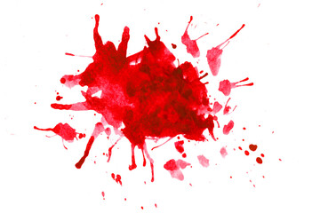 red ink watercolor splash
