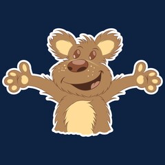 Illustration vector cool bear with background for fashion design or other products.