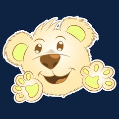 Illustration vector cool bear with background for fashion design or other products.