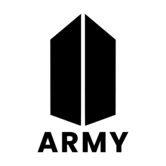 logo fans BTS ,army ,Bangtan Boys , new logo on white background  - obrazy, fototapety, plakaty