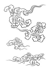 cloud pattern hand drawn illustration,art design