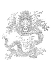 chinese dragon pattern hand drawn illustration,art design