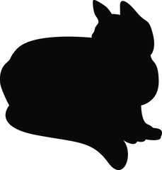 vector isolated image of black silhouettes on a white background.cute cat.clipart, sign icon, label, symbol, logo, print, sticker.