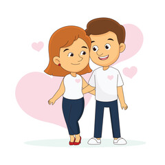 Young couples in love at valentine's day