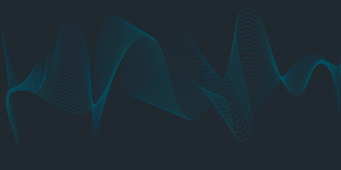 Abstract Indigo Wave On Black Background