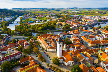 Aerial view on the city Pisek. Czech Republic