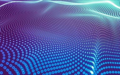 Obraz premium Abstract background. Molecules technology with polygonal shapes, connecting dots and lines. Connection structure. Big data visualization.
