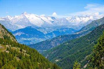 Fototapeta premium Picturesque panoramic view on Simplon pass in Switzerland