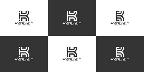 Set of creative letter k logo design collection