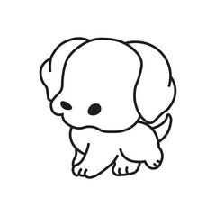 cute kawaii dog icon vector illustration
