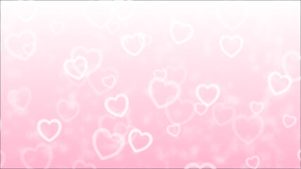 Pink valentine greeting wallpaper and card, small hearts,  blurred and out of focus drawings are intentional for artistic purpose