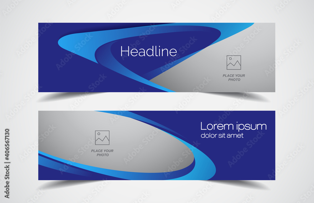 Wall mural set of modern design - vector web banners design background or header templates, horizontal advertis
