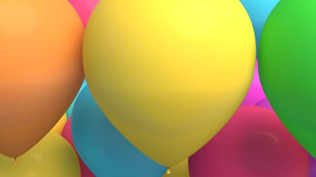 Balloons celebration happy birthday on green screen 4k