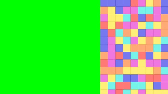 Modern abstract template with green video transition on light background for video game design. Green screen 4k