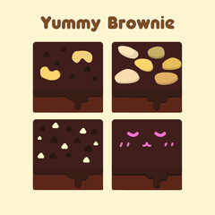 set of chocolate brownie