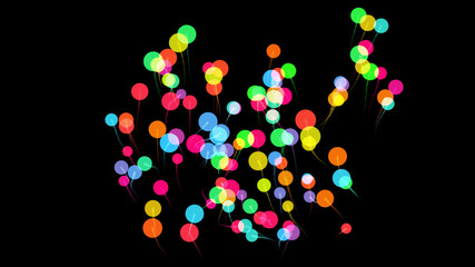 Colorful balloons computer illustration graphic background