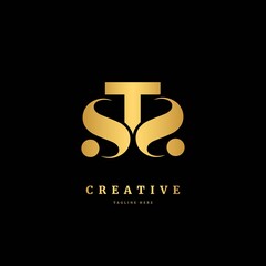 Initial letter STS or TS. Monogram logo design template. Minimalis logo concept for business and company.