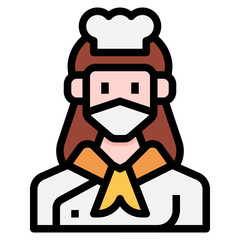 Chef icon for web element , webpage, application, card, printing, social media, posts etc.