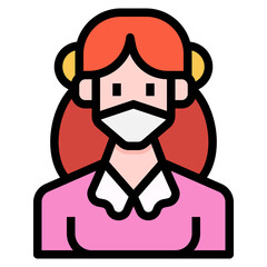 Girl icon for web element , webpage, application, card, printing, social media, posts etc.