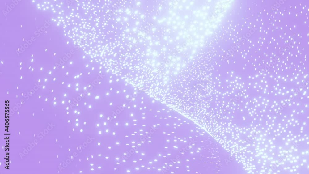 Poster infinite loop simple blue and purple particle background animation with wave