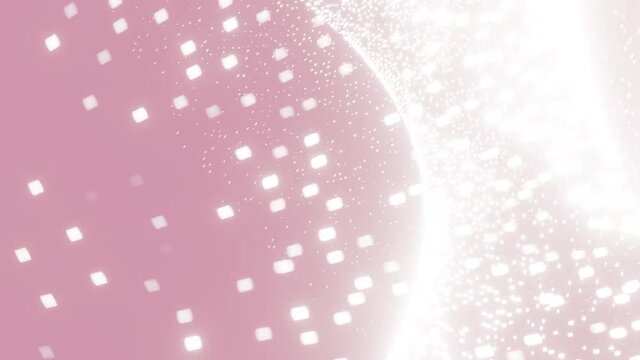 infinite loop simple pink particle  background animation with  wave